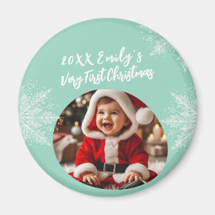 Baby's First Christmas Personalized Photo Magnet