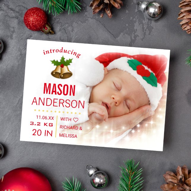Baby's First Christmas Photo Birth Announcement (Creator Uploaded)
