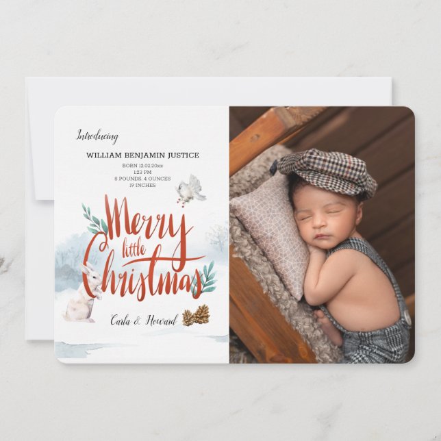 Baby's First Christmas Photo Card (Front)