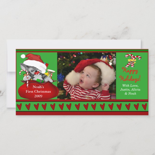 Baby's First Christmas Photo Card (Front)