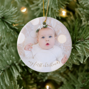 Baby's First Christmas Photo Ceramic Tree Decoration