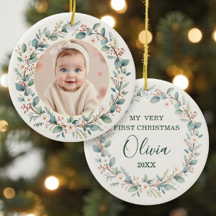 Baby's First Christmas Photo Ceramic Tree Decoration