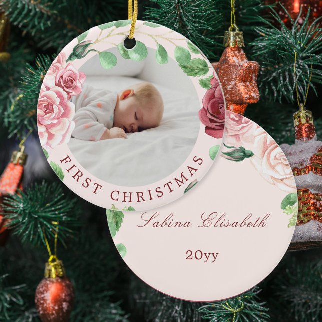Baby's first Christmas photo Ceramic Tree Decoration (Creator Uploaded)