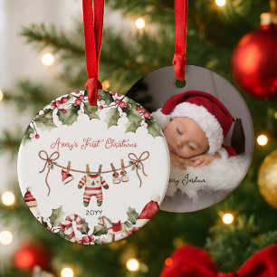 Baby's First Christmas Photo Ceramic Tree Decoration