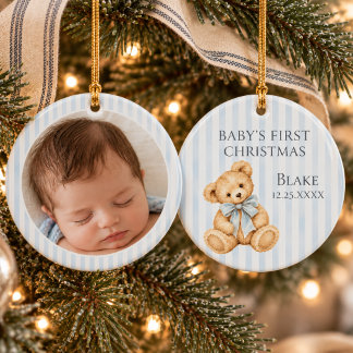 Baby's First Christmas Photo Ceramic Tree Decoration