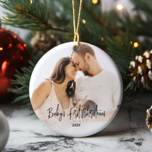 Baby's First Christmas Photo Ceramic Tree Decoration