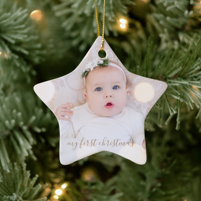 Baby's First Christmas Photo Ceramic Tree Decoration (Tree)