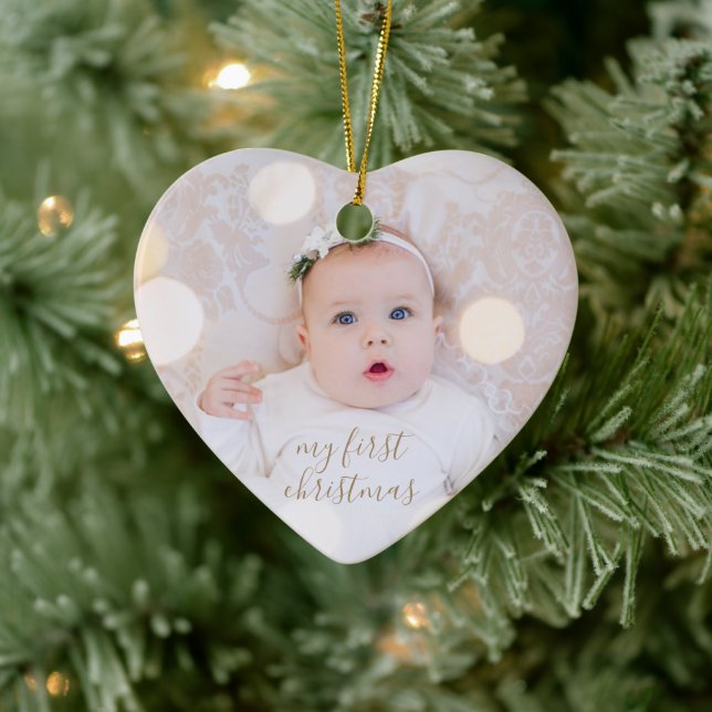 Baby's First Christmas Photo Ceramic Tree Decoration (Tree)