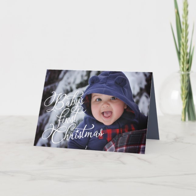 "Baby's First Christmas" - Photo Christmas Card (Front)