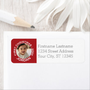 Baby's First Christmas Photo Custom Name and Year