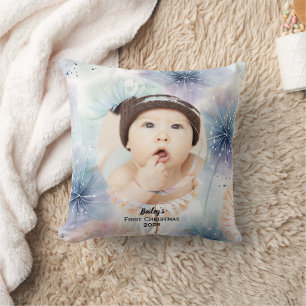 Baby's First Christmas Photo Dandelion, Cushion