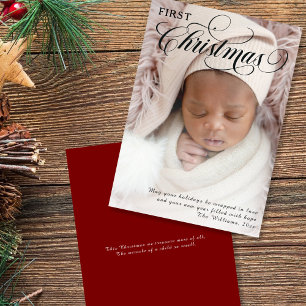 Baby's First Christmas Photo Flat Holiday Card