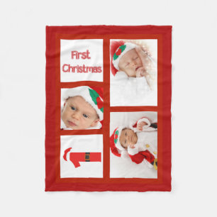 Baby's First Christmas Photo Fleece Blanket