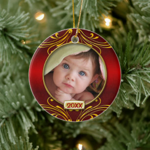 Baby's First Christmas Photo Frame Ceramic Tree Decoration