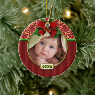 Baby's First Christmas Photo Frame Ceramic Tree Decoration
