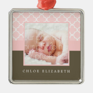 Baby's First Christmas Photo Frame Metal Tree Decoration