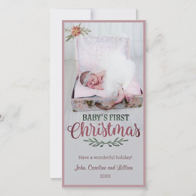 Baby's First Christmas - Photo Holiday Card (Front)
