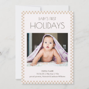 Baby's first christmas photo holiday card