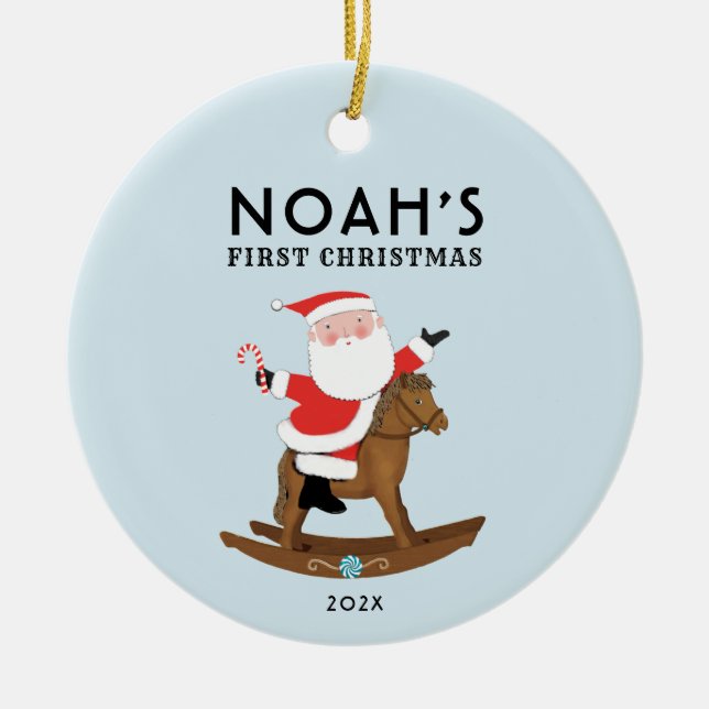 Baby's First Christmas Photo Keepsake Ceramic Tree Decoration (Front)