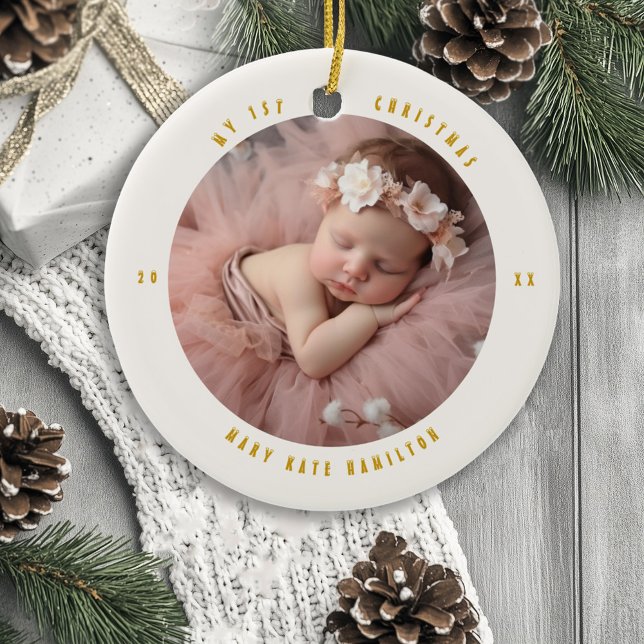 Baby's First Christmas Photo Keepsake Ceramic Tree Decoration (Creator Uploaded)