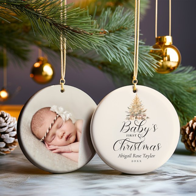 Baby's First Christmas Photo Keepsake Ceramic Tree Decoration (Creator Uploaded)