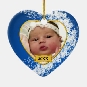 Baby's First Christmas Photo Keepsake Ceramic Tree Decoration