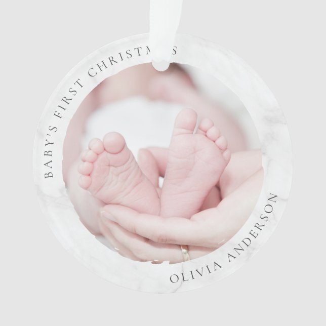 Baby's First Christmas Photo Keepsake Ornament (Front)