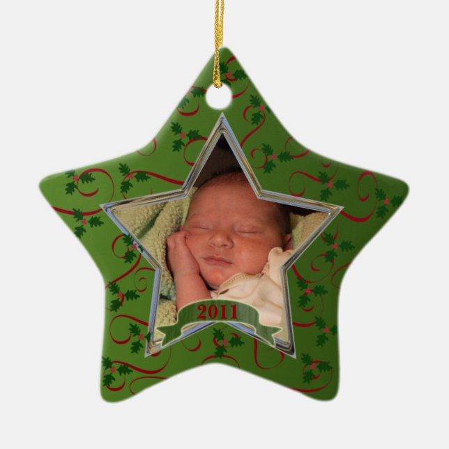 Baby's First Christmas Photo Keepsake Ornament (Front)