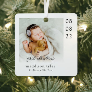 Baby's First Christmas Photo  Metal Tree Decoration