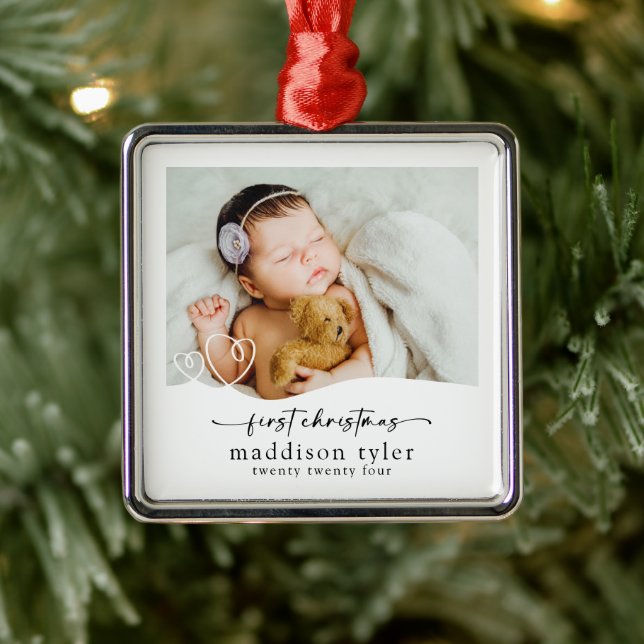 Baby's First Christmas Photo  Metal Tree Decoration (Tree)