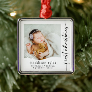 Baby's First Christmas Photo  Metal Tree Decoration