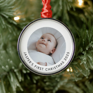 Baby's First Christmas Photo Metal Tree Decoration