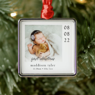 Baby's First Christmas Photo Metal Tree Decoration