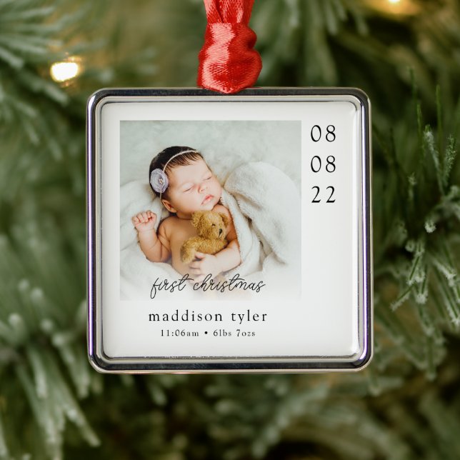 Baby's First Christmas Photo Metal Tree Decoration (Tree)