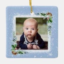 Baby's First Christmas Photo Name Date of Birth