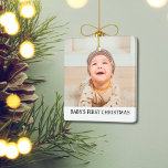 Baby's First Christmas Photo Name Year Ceramic Ornament<br><div class="desc">Celebrate the joy of your first Christmas together as a family with our beautiful "Baby's First Christmas" Photo Baby's Name/Year Ceramic Ornament. Crafted with elegance, this timeless keepsake captures the miracle of new life—with a special photograph of your little one, creating a lasting memory that will adorn your holiday season...</div>