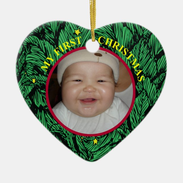 Baby's First Christmas Photo Ornament (Front)