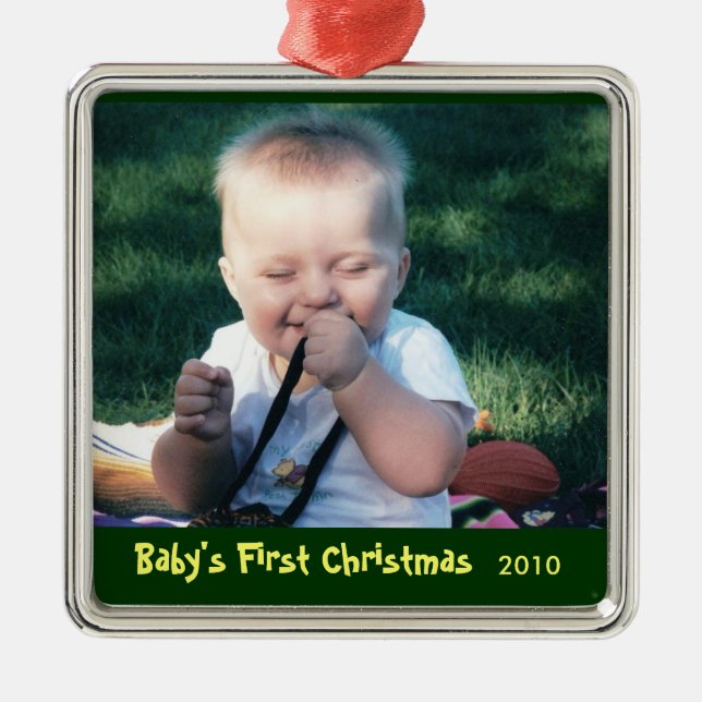 Baby's First Christmas Photo Ornament (Front)