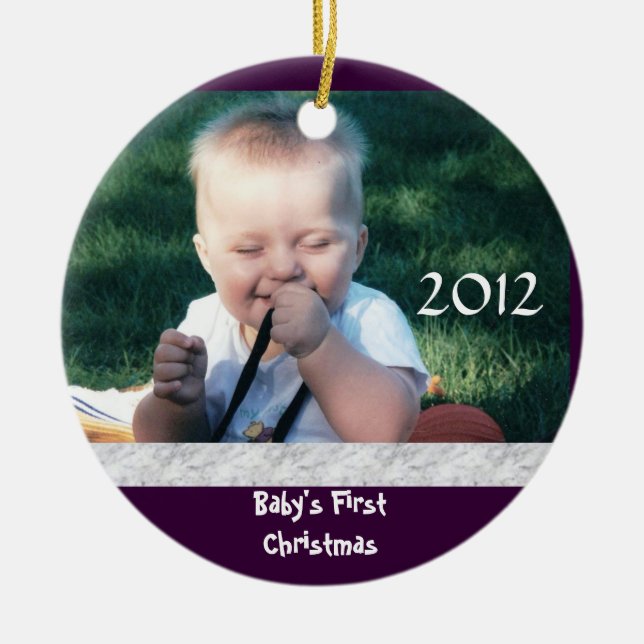 Baby's First Christmas Photo Ornament (Front)