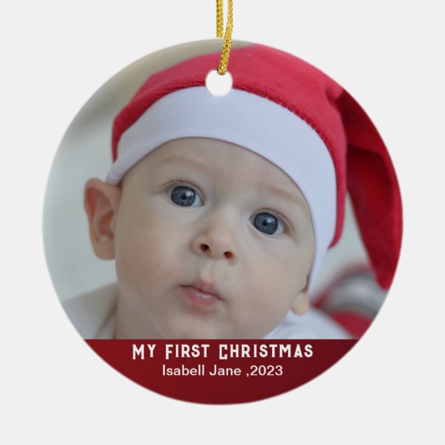 Baby's | First Christmas Photo Ornament (Front)