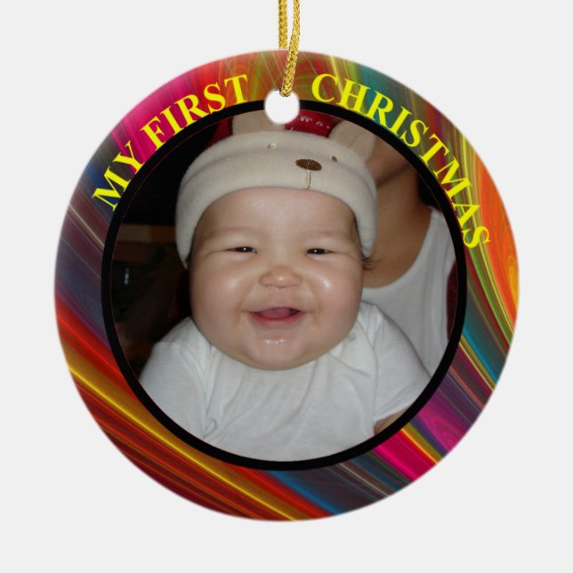 Baby's First Christmas Photo Ornament (Front)
