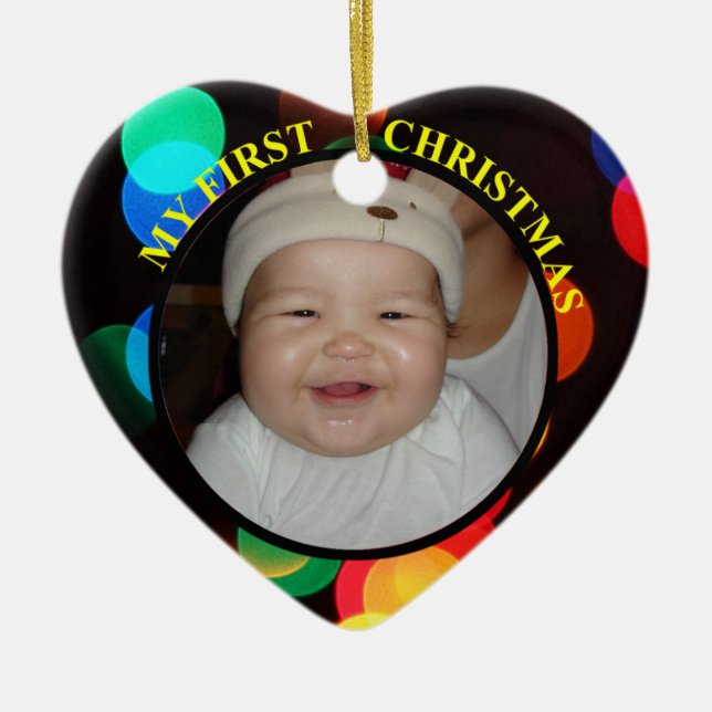 Baby's First Christmas Photo Ornament (Front)