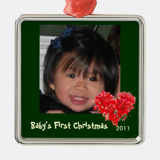 Baby's First Christmas Photo Ornament (Front)