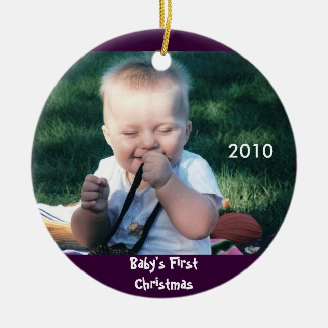 Baby's First Christmas Photo Ornament (Front)