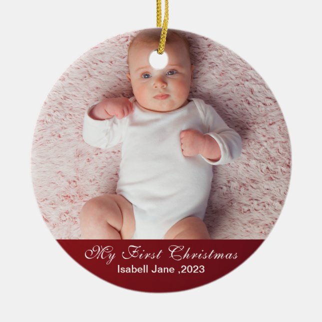 Baby's | First Christmas Photo Ornament (Front)