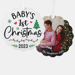 Baby's First Christmas Photo Ornament Card