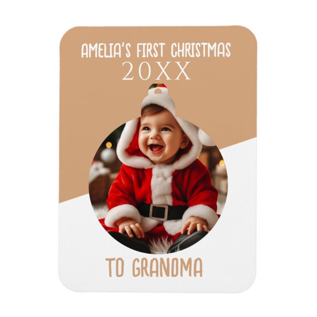 Baby's First Christmas Photo Ornament Keepsake  Magnet (Vertical)