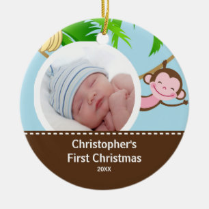 Baby's First Christmas Photo Ornament Monkey