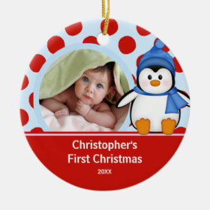 Baby's First Christmas Photo Ornament Penguin