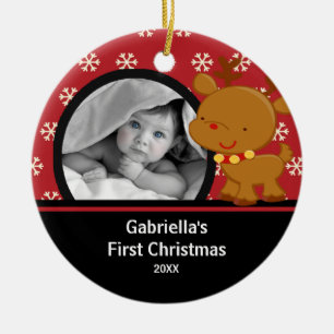 Babys First Christmas Photo Ornament Reindeer